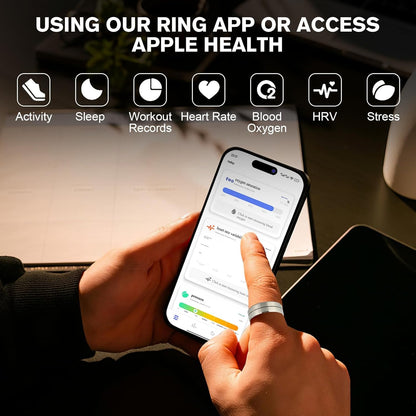 Smart Health Ring X1 Kit-Sleep Tracking Wearable - Heart Rate - Fitness Tracker - up to 5 Days of Battery Life-Ip68 Waterproof-No Subscription Fee for Ios and Android(X1-8#)