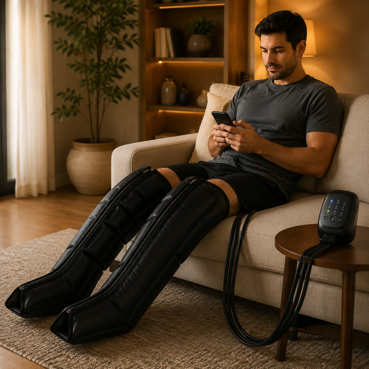 Pneumatic Compression Leg Recovery System Foot Massager for Circulation and Relaxation Calf Massage Reduce Muscle Tension Device