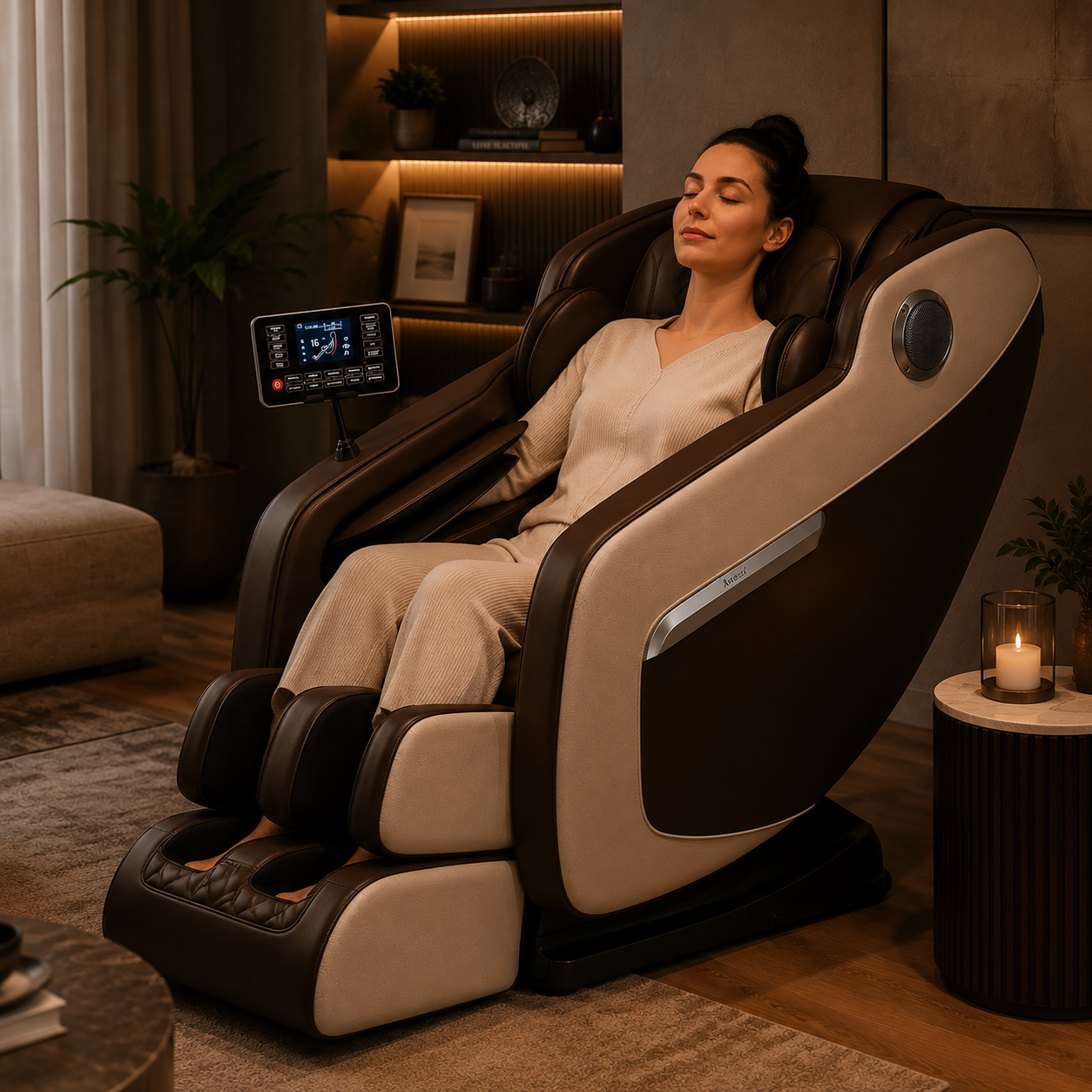 Full Body Massage Chair with Zero Gravity, Heated Back & Legs, 20 Airbags, Bluetooth, Shiatsu Recliner for Home