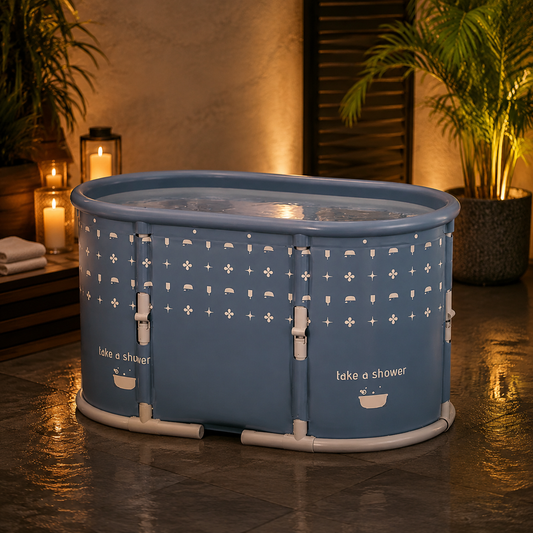 Portable Foldable Bath Tub for Adults No Installation Needed Large Separate Hot SPA Soaking Ice Bathtub Gray