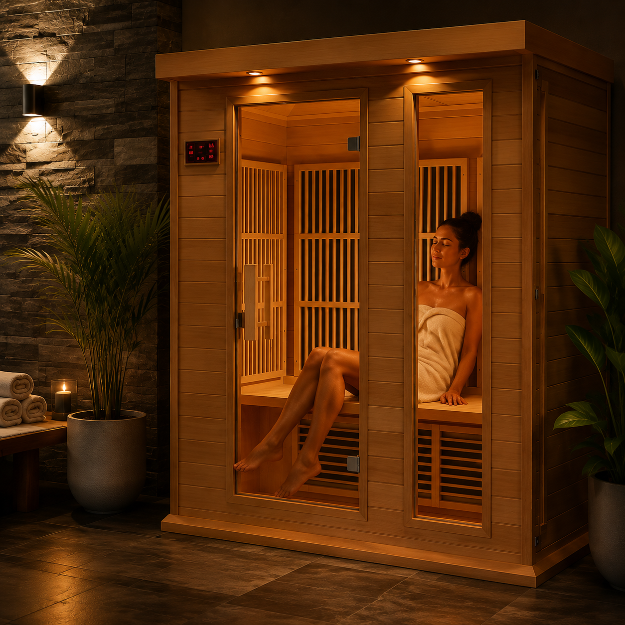 3 - Person FAR Infrared Sauna in Hemlock