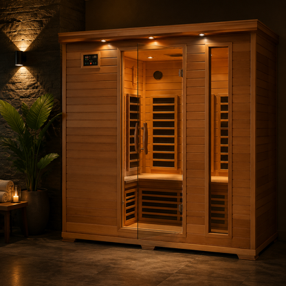 6-Person Cedar Infrared Sauna with 10 Carbon Heaters